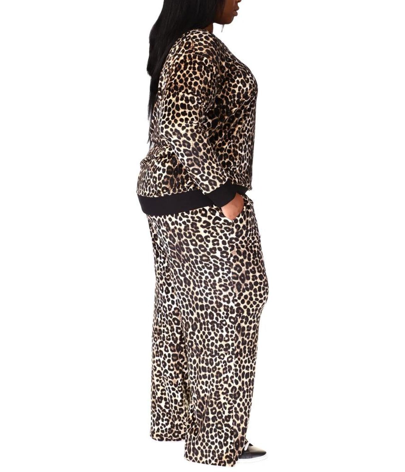 Plus Size Cheetah Off Shoulder Top