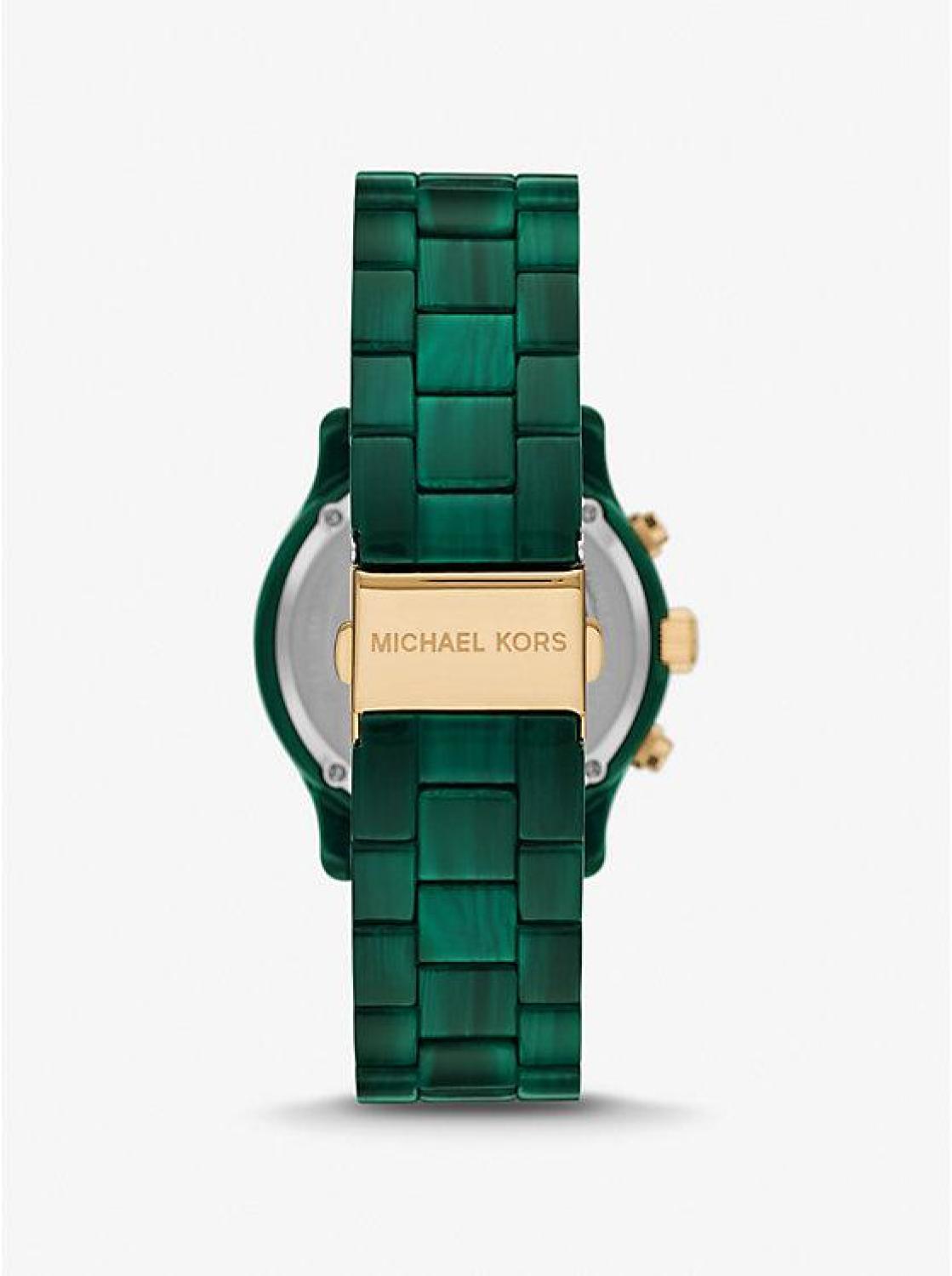 Runway Pavé Gold-Tone and Acetate Watch