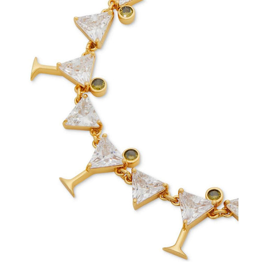 Gold-Tone Cubic Zirconia Martini Tennis Bracelet