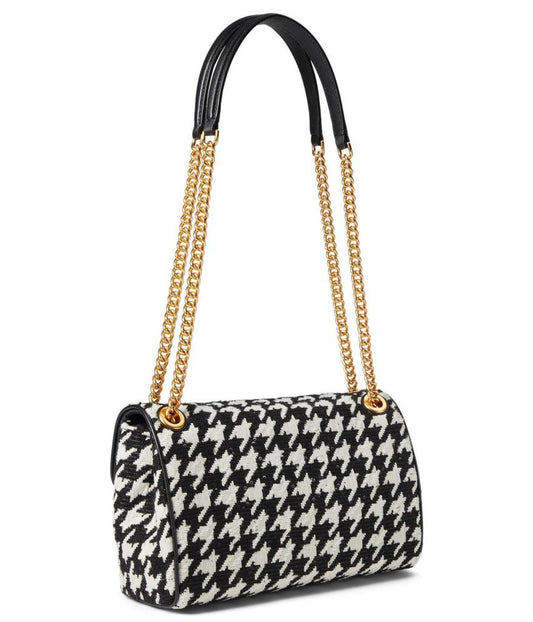 Evelyn Sequin Houndstooth Fabric Medium Convertible Shoulder Bag