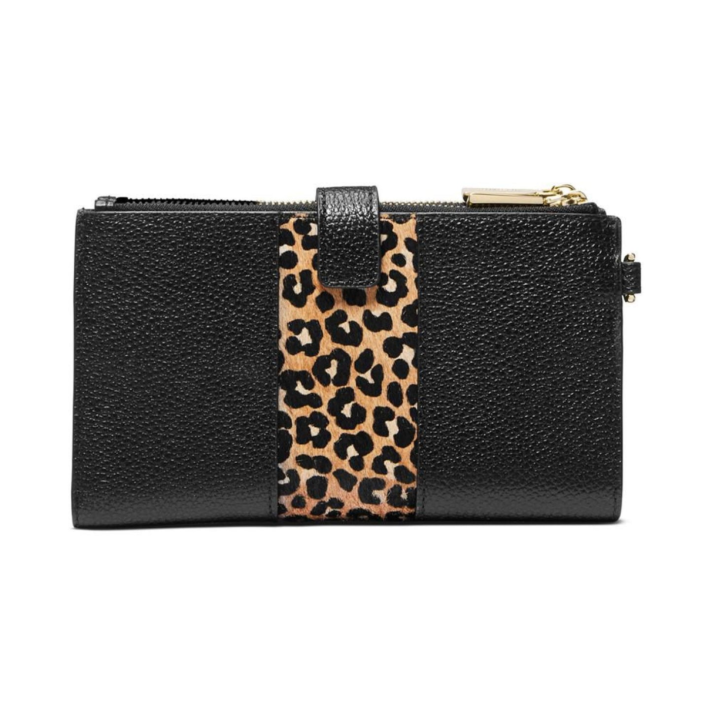 Jet Set Double Zip Leather Wristlet