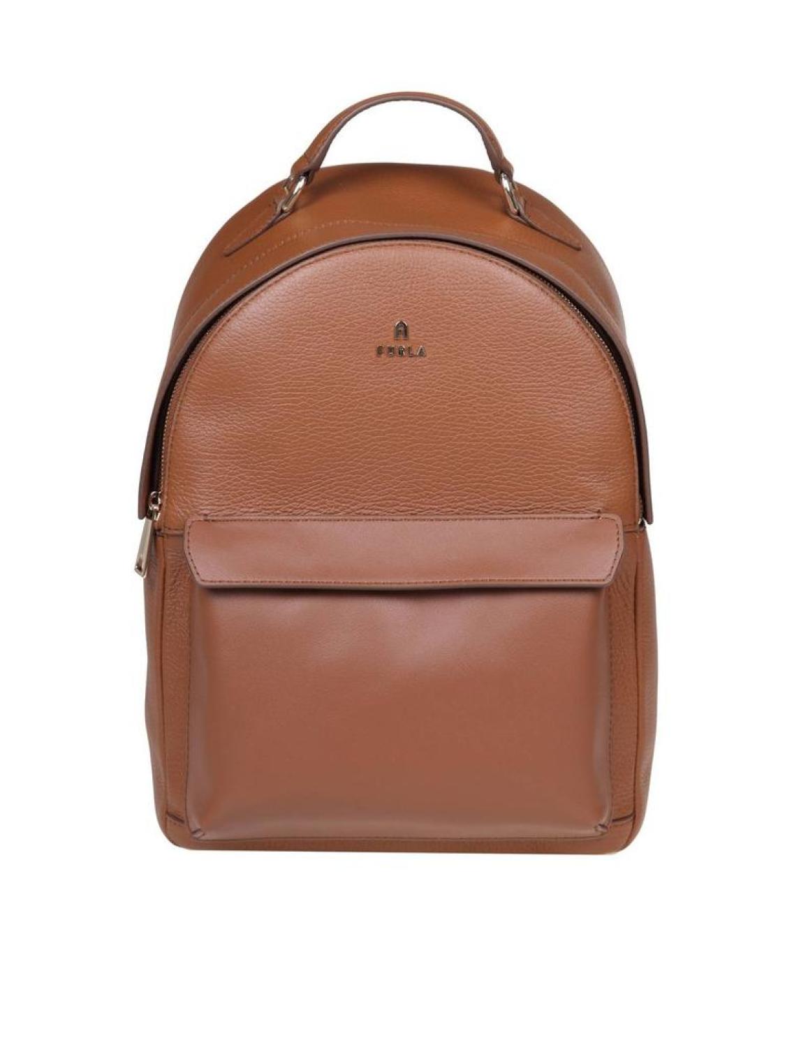Furla Logo Lettering Zip-Up Backpack