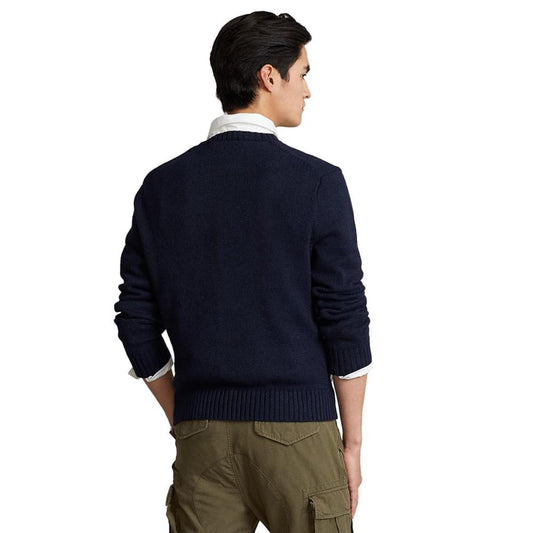 Men's Polo Bear Cotton-Linen Sweater