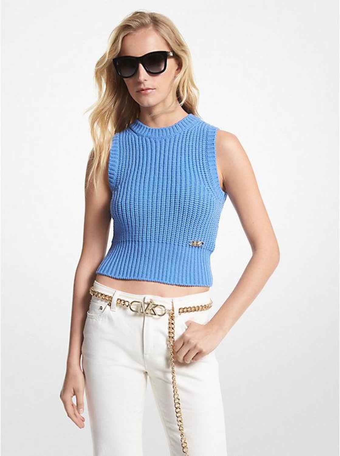 Sleeveless Merino Wool Blend Top