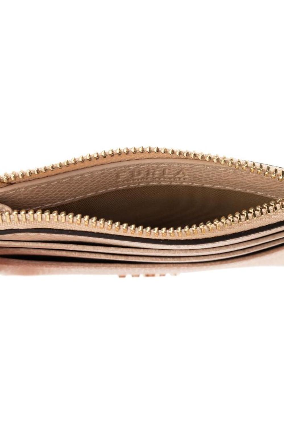 Furla Logo Plaque Zip-Up Card Holder