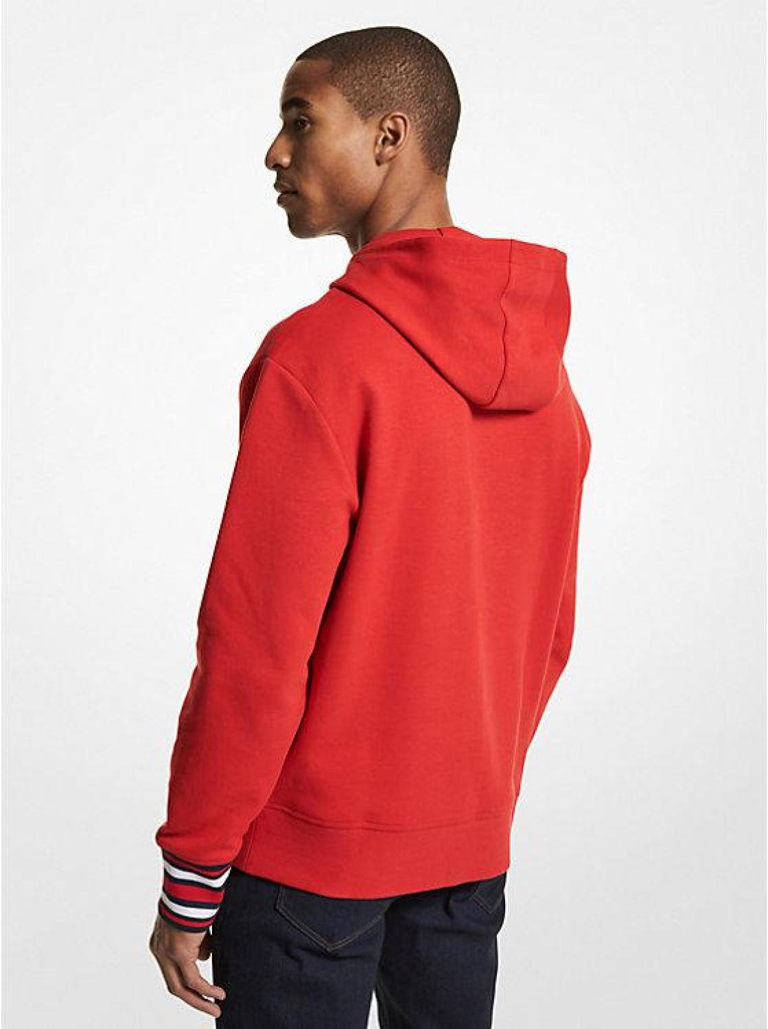Striped Cotton Blend Hoodie