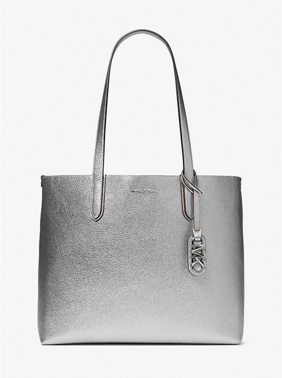 Eliza Extra-Large Metallic Pebbled Leather Reversible Tote Bag