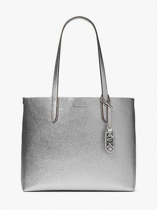 Eliza Extra-Large Metallic Pebbled Leather Reversible Tote Bag