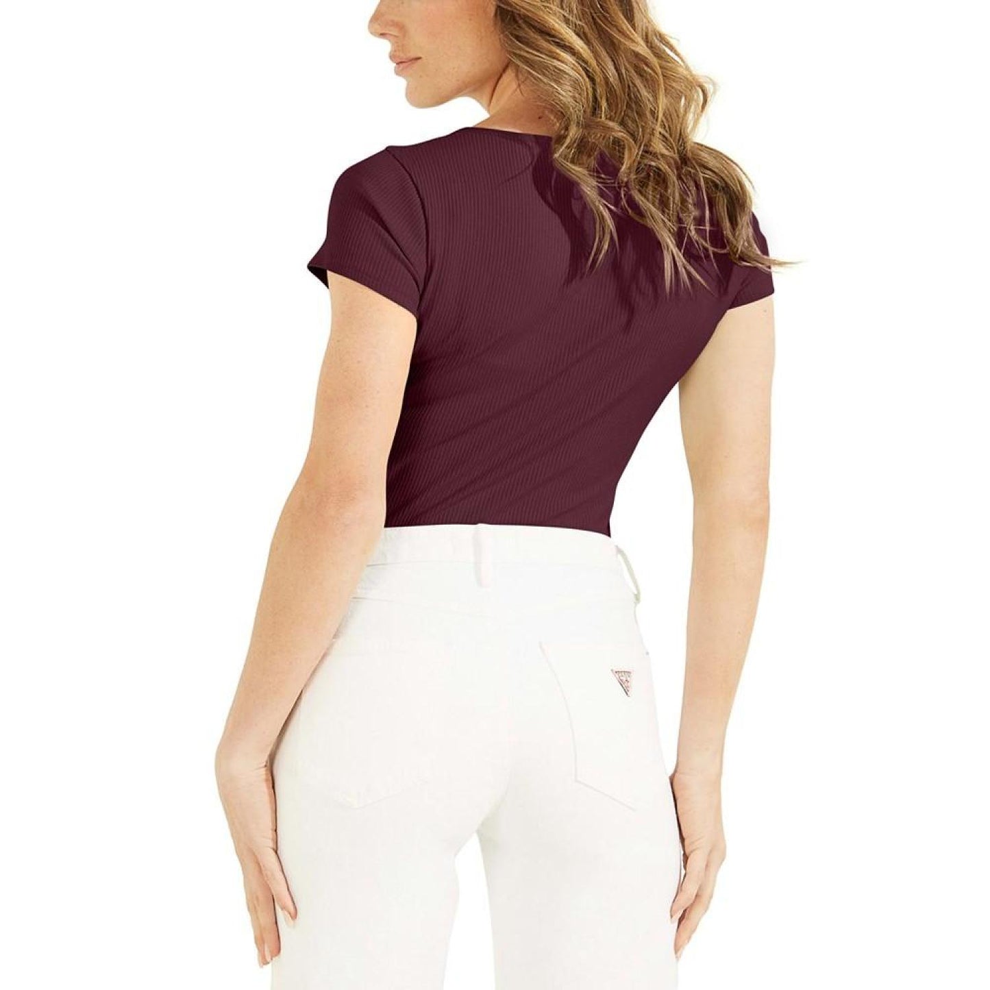 WOMEN'S Karlee Jewel-Button Ribbed Henley Top