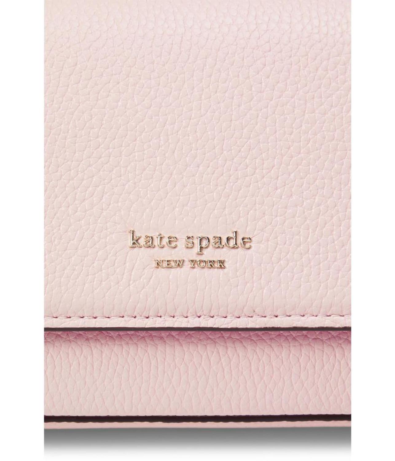 Ava Pebbled Leather Flap Chain Wallet