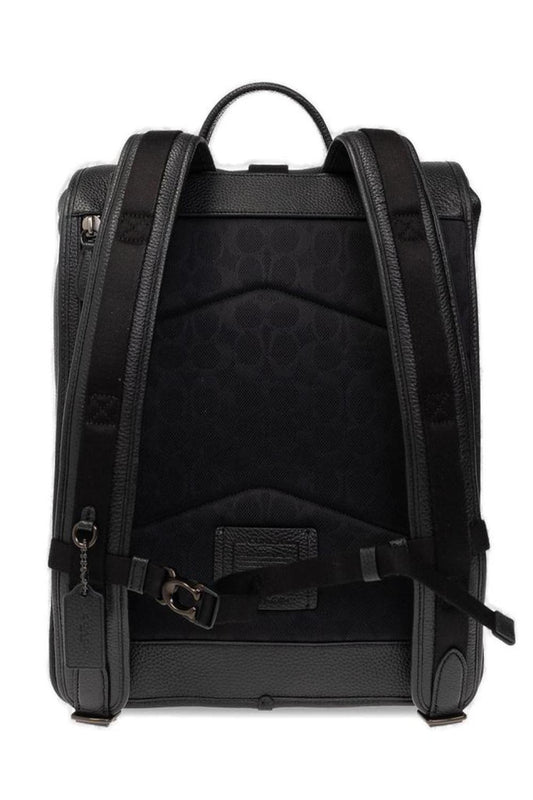 Coach Zip Detailed Buckled Backpack