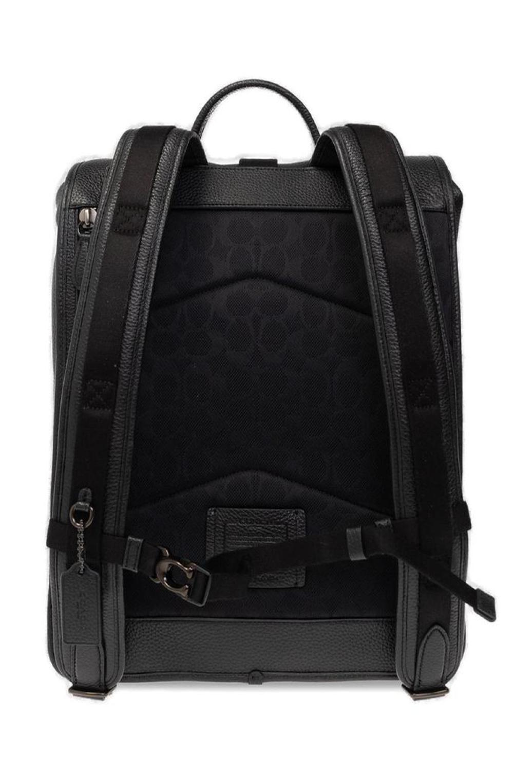 Coach Zip Detailed Buckled Backpack