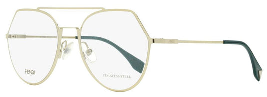 Fendi Women's Oval Eyeglasses FF0329 3YG Light Gold/Teal 53mm