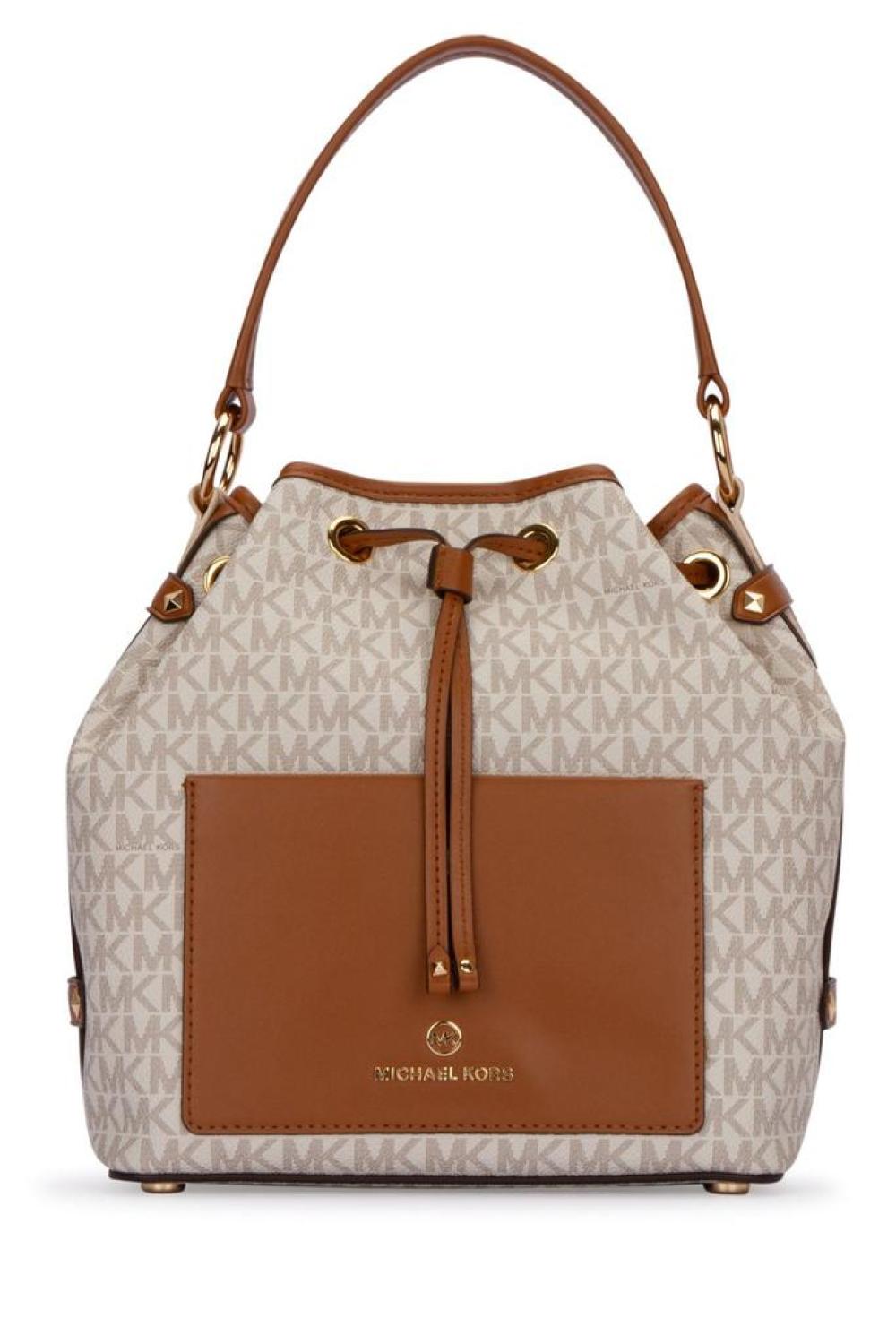 Michael Michael Kors Monogram Drawstring Bucket Bag