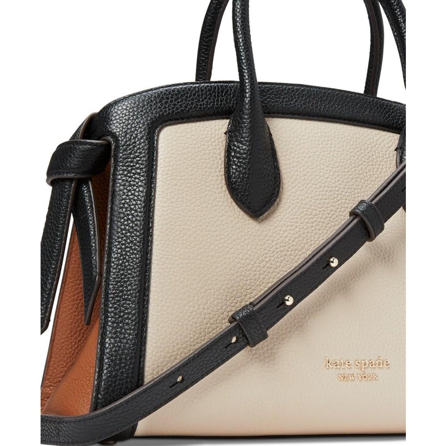 Knott Colorblocked Pebbled Leather Medium Zip Top Satchel