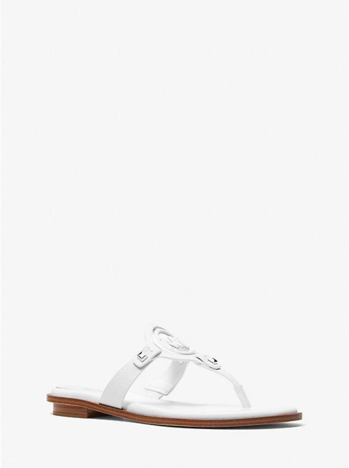 Aubrey Cutout Leather T-Strap Sandal