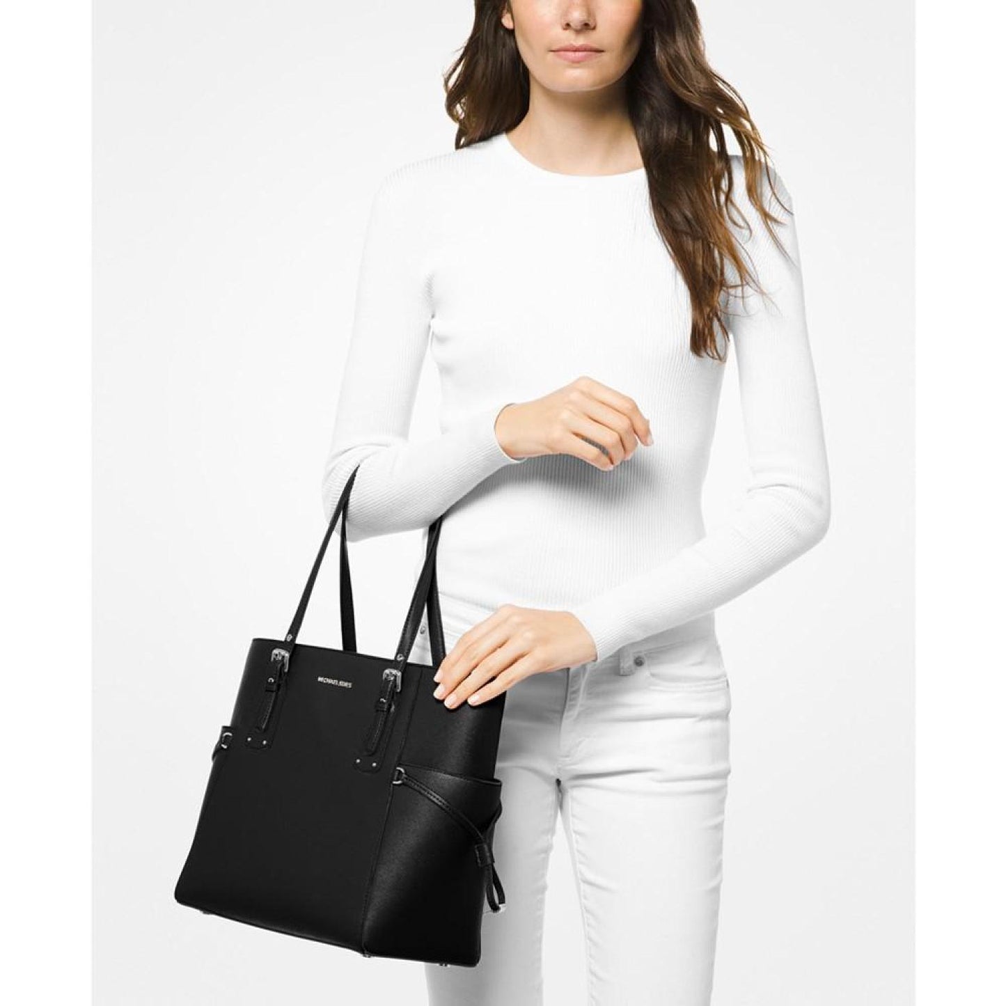 Voyager East West Crossgrain Leather Tote
