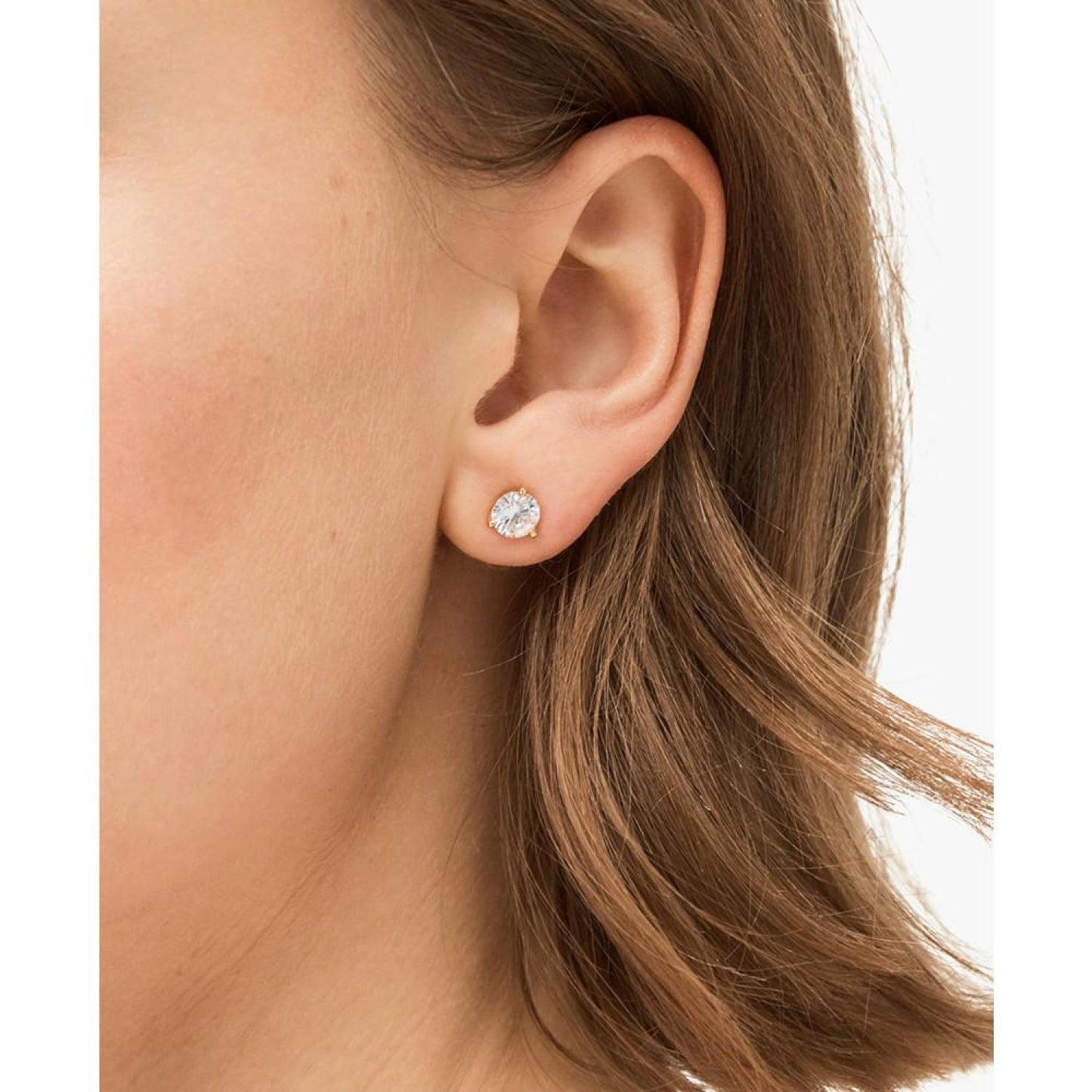 3-Prong Crystal Stud Earrings