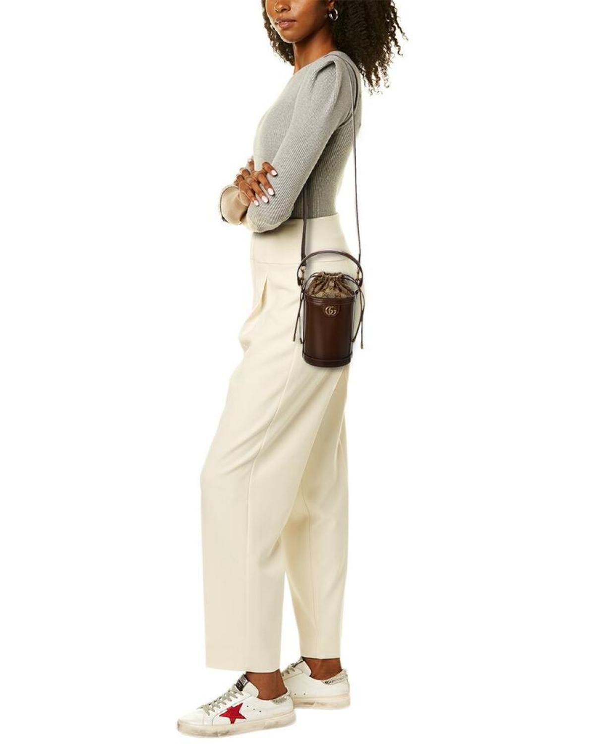 Gucci Ophidia Mini Leather Bucket Bag