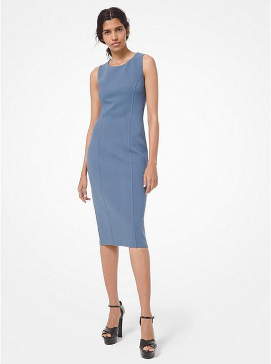 Stretch Wool Bouclé Sheath Dress