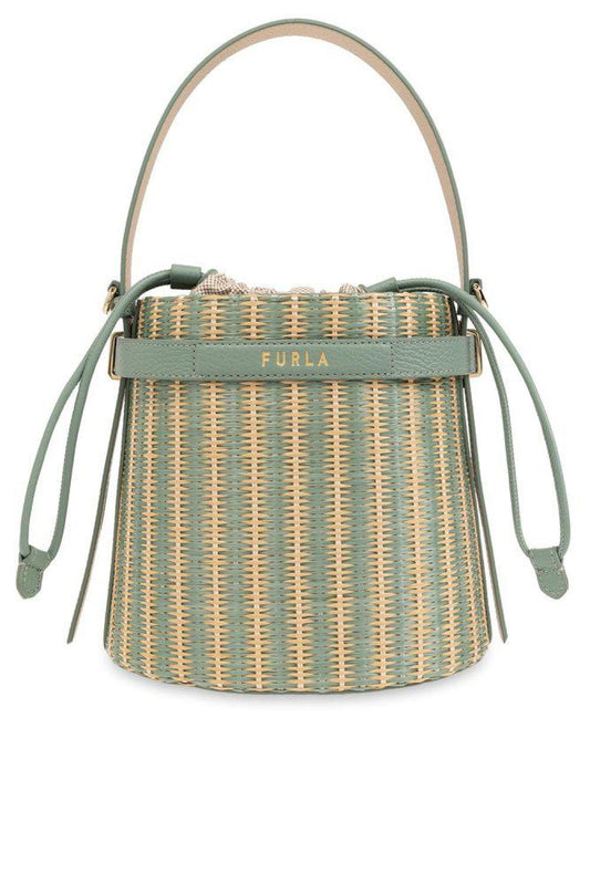 Furla Giove Logo Printed Mini Bucket Bag