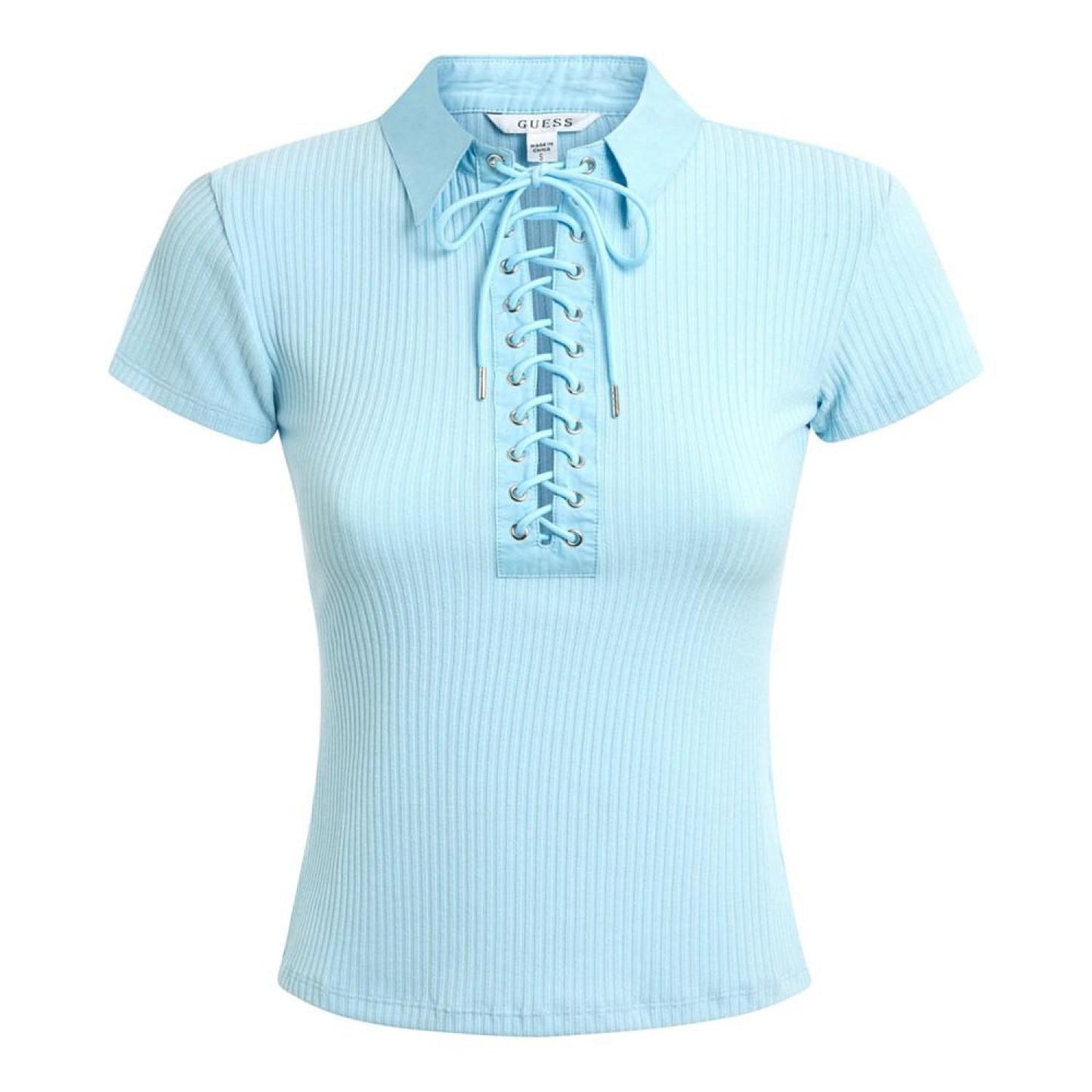 Women's Jordin Lace-Up Short-Sleeve Polo Top
