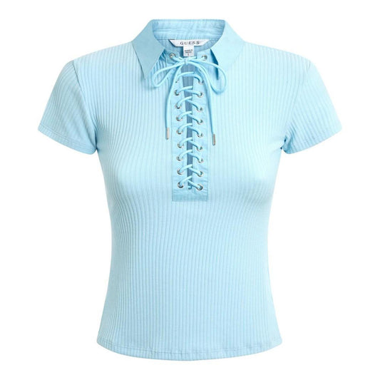 Women's Jordin Lace-Up Short-Sleeve Polo Top