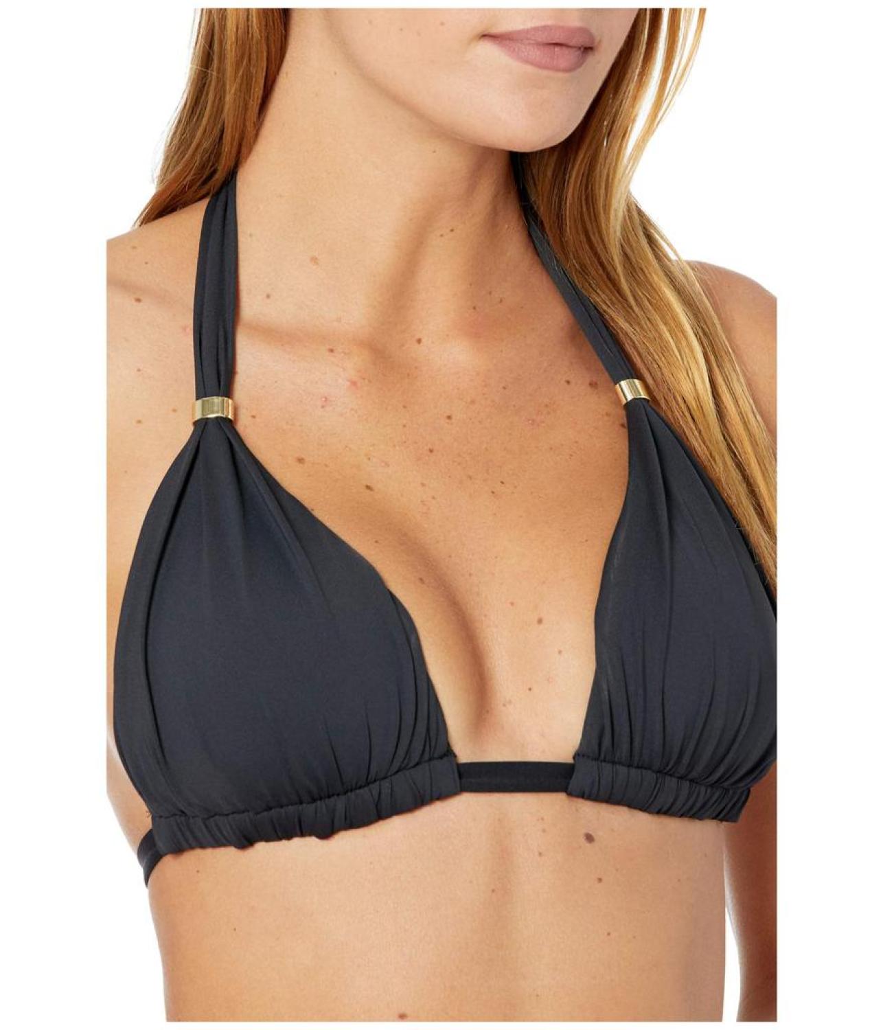 Beach Club Solids Molded Cup Halter Top