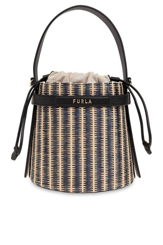 Furla Giove Logo Printed Mini Bucket Bag