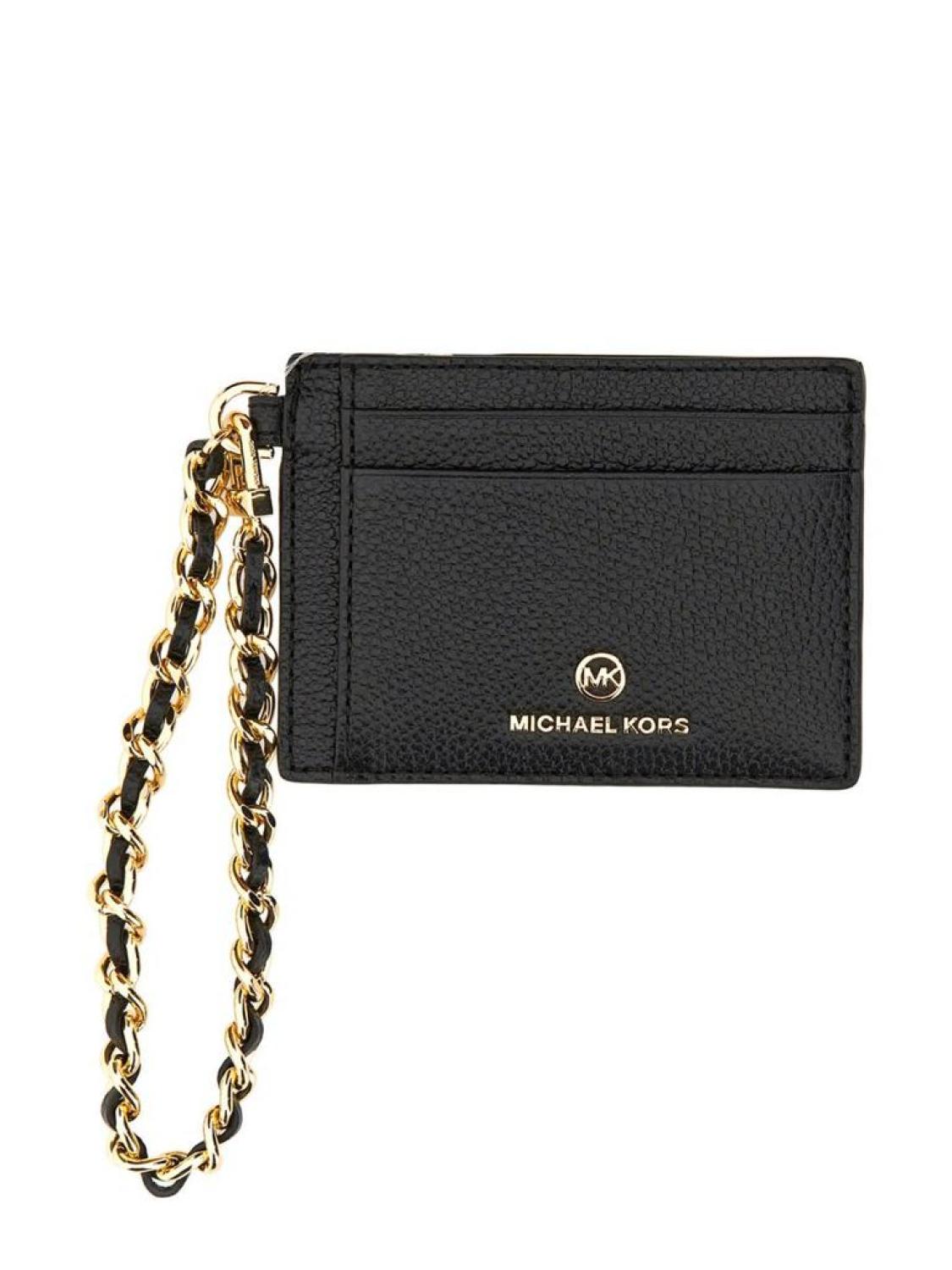 Michael Michael Kors Logo Plaque Chained Small Cardholder