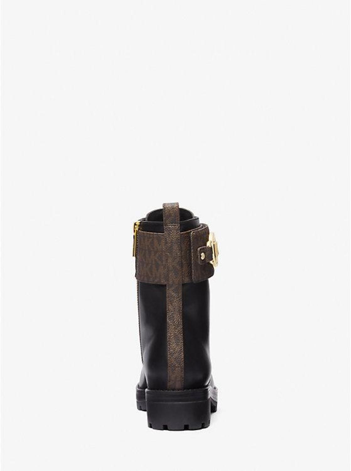 Rory Leather and Logo Combat Boot