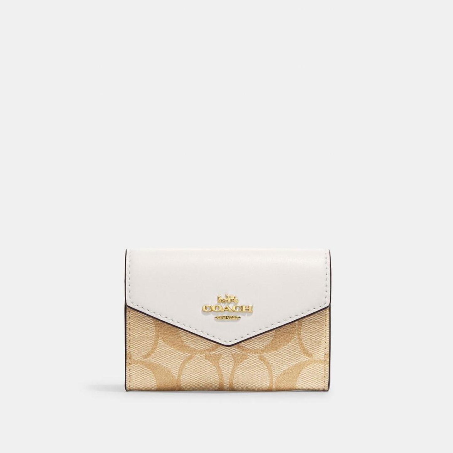 Coach Outlet Flap Card Case In Signature Canvas