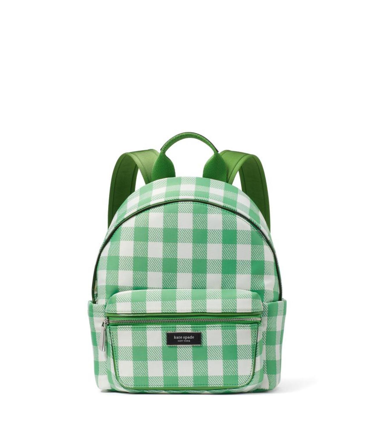 Sam Icon Gingham Printed Fabric Small Backpack