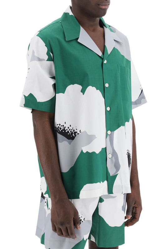 Valentino garavani "flower portrait print poplin bowling shirt"