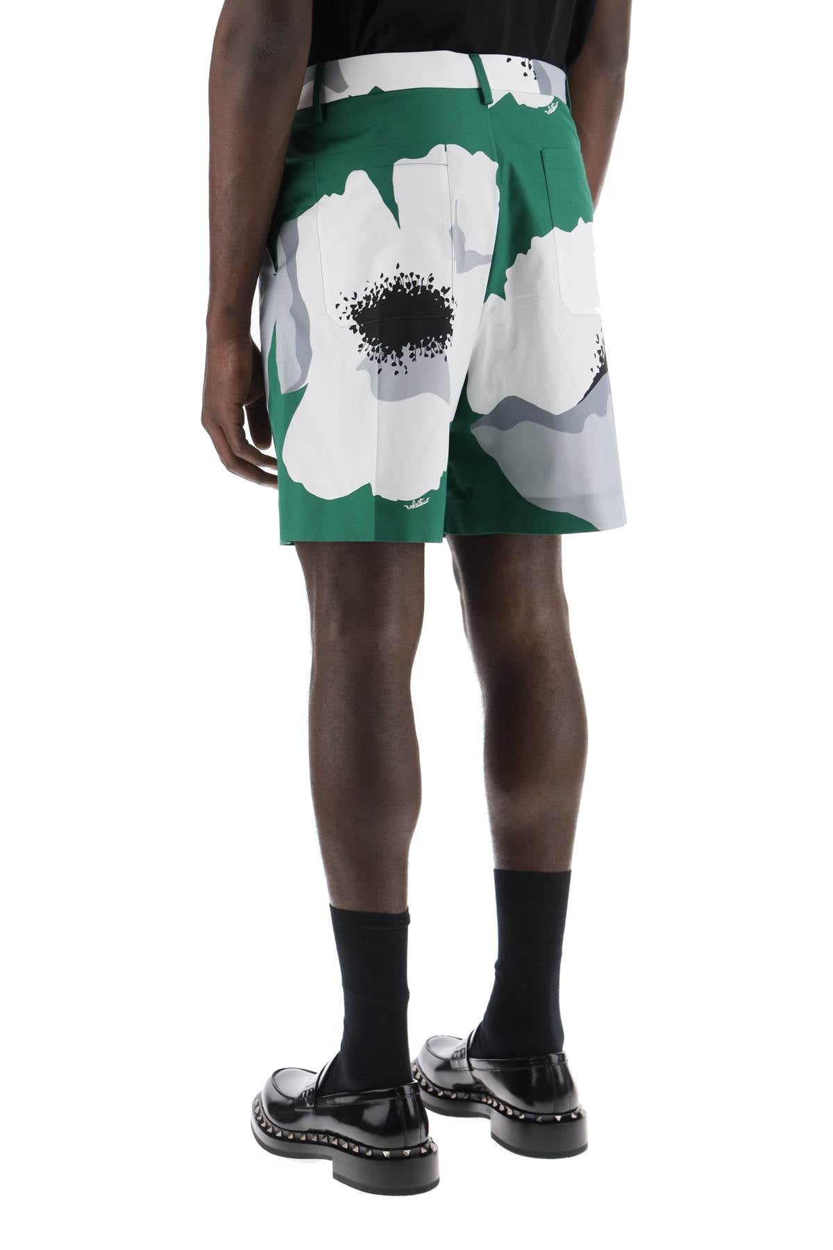 Valentino garavani "flower portrait print poplin bermuda shorts