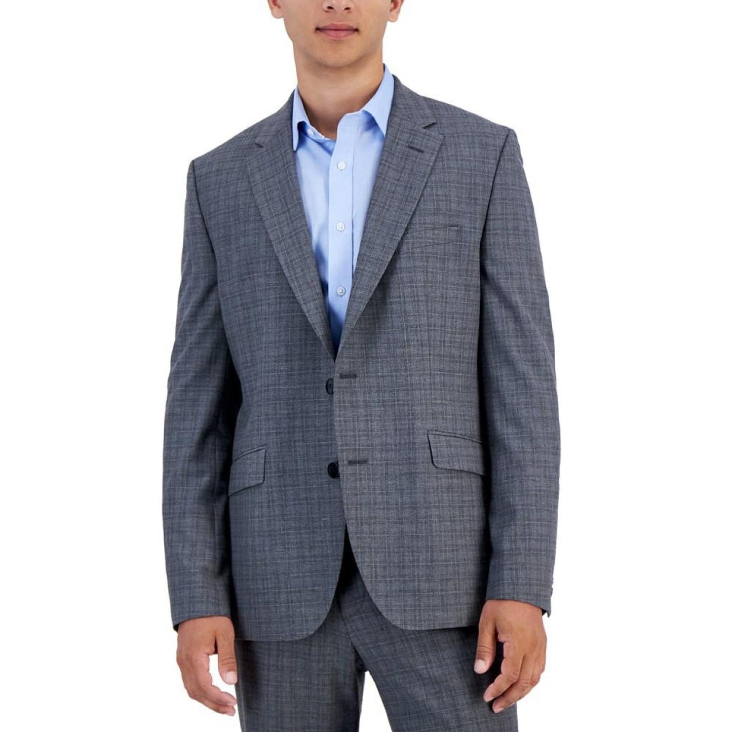 Men's Wool Blend Modern-Fit Check Suit Separate Jacket