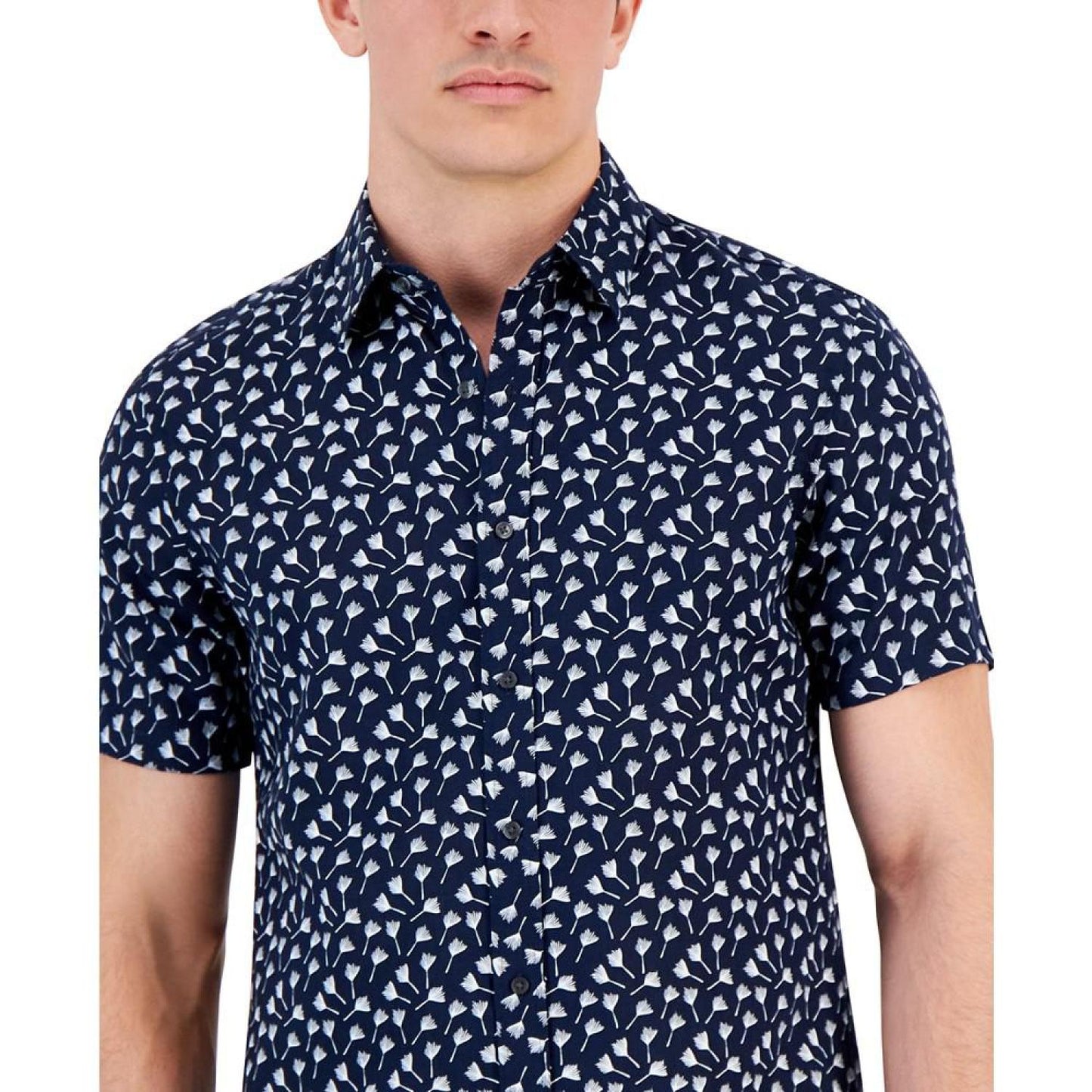 Men's Slim-Fit Printed Short Sleeve Shirt