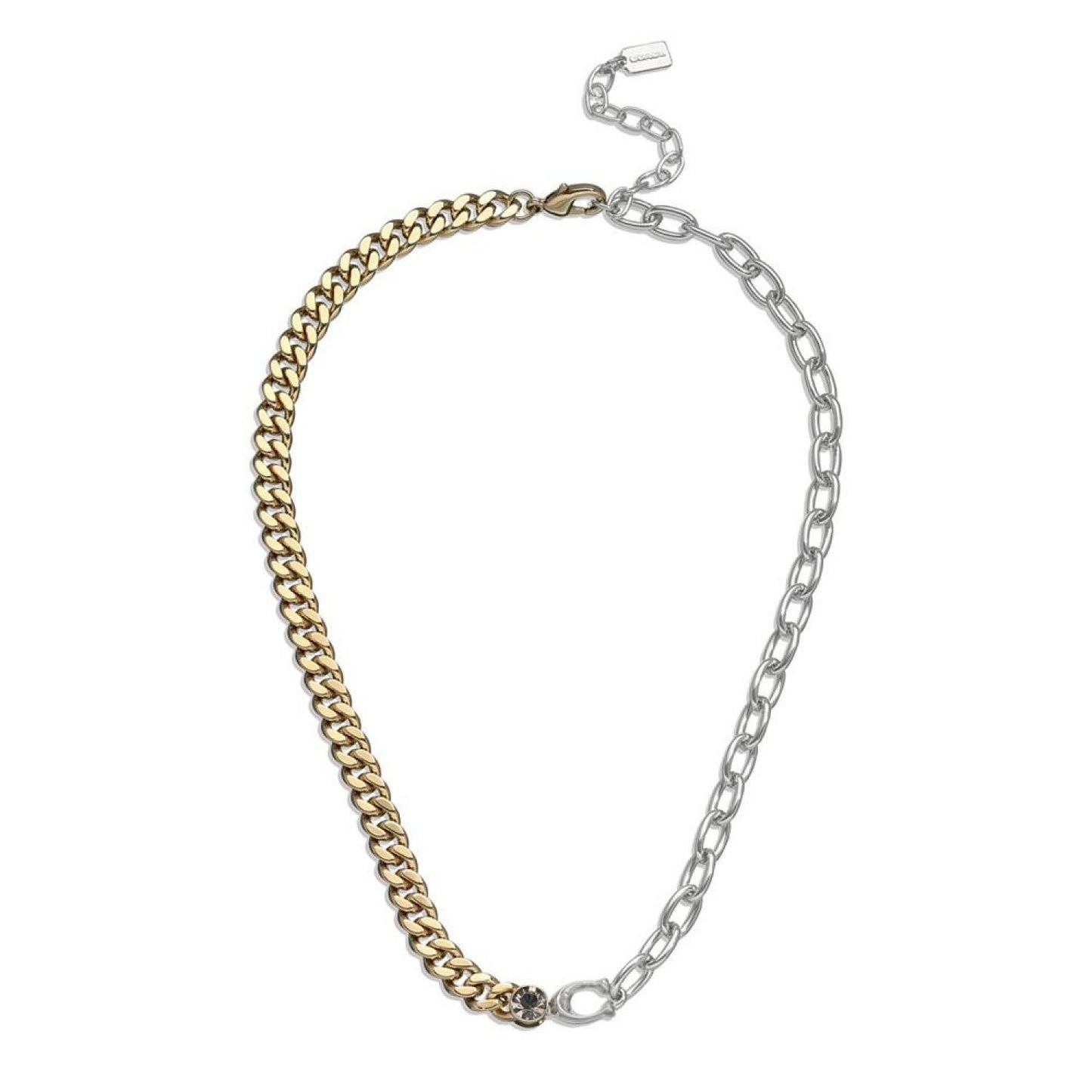 Faux Stone Signature Mixed Sculpted C Chain Necklace