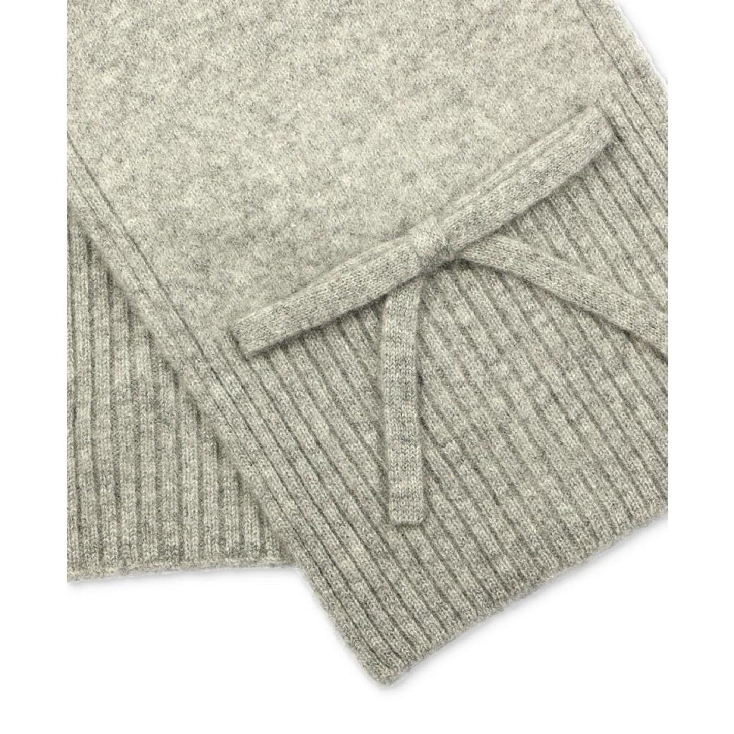 Women's Bow Ribbed-Trim Knit Scarf