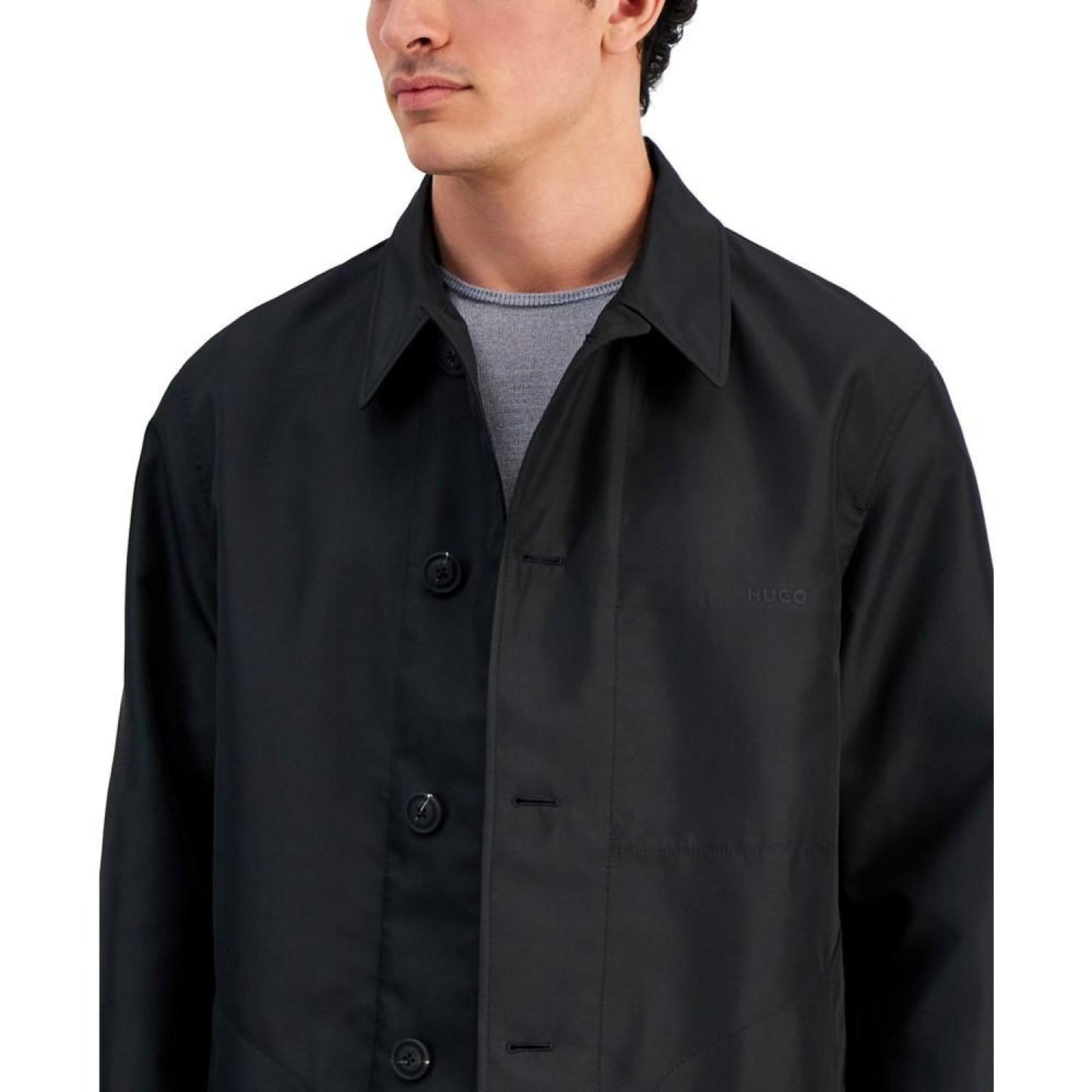 Men's Relaxed-Fit Black Coat