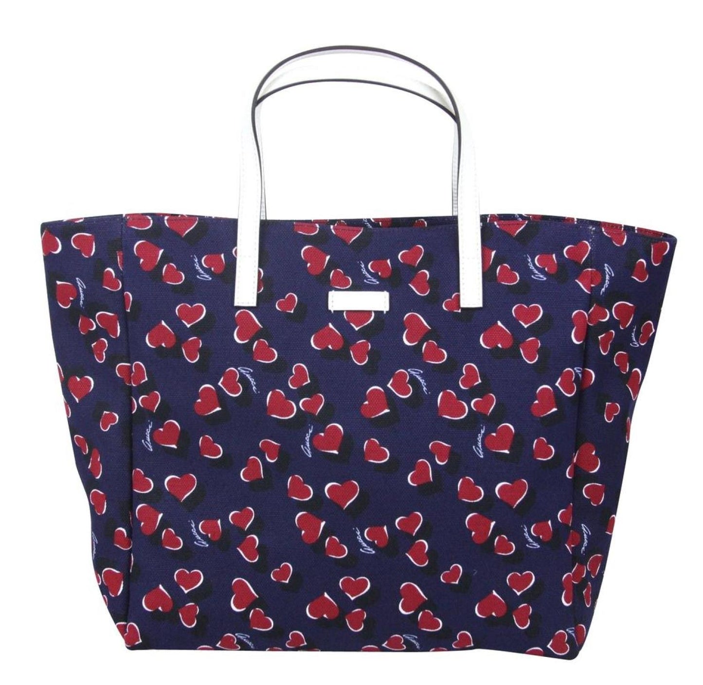 Gucci Women's Canvas Handbag Heartbit Print Tote Bag