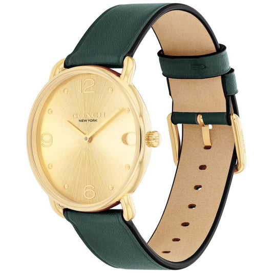 Unisex Elliot Green Leather Strap Watch, 36mm