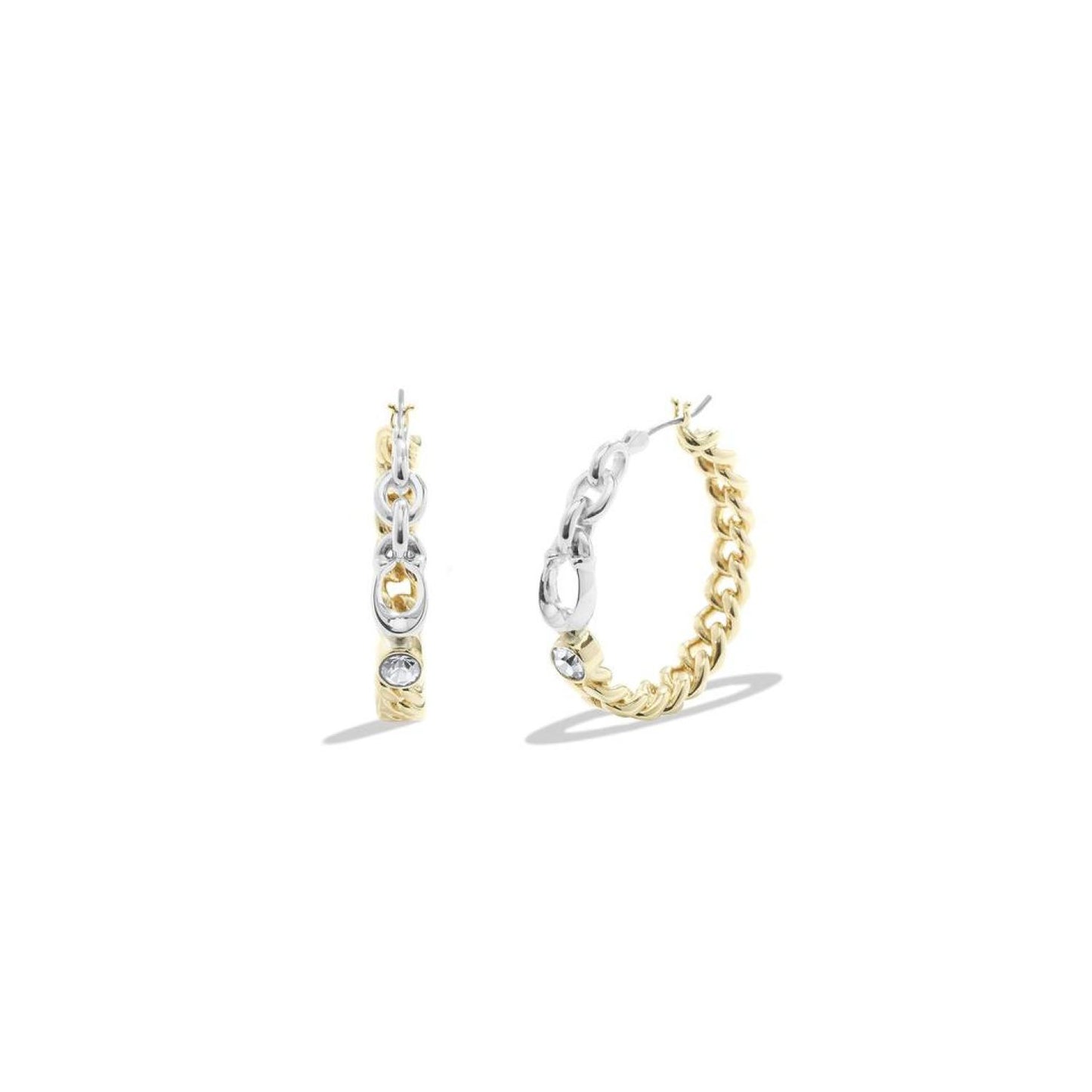 Signature Mixed Chain Hoop Earrings