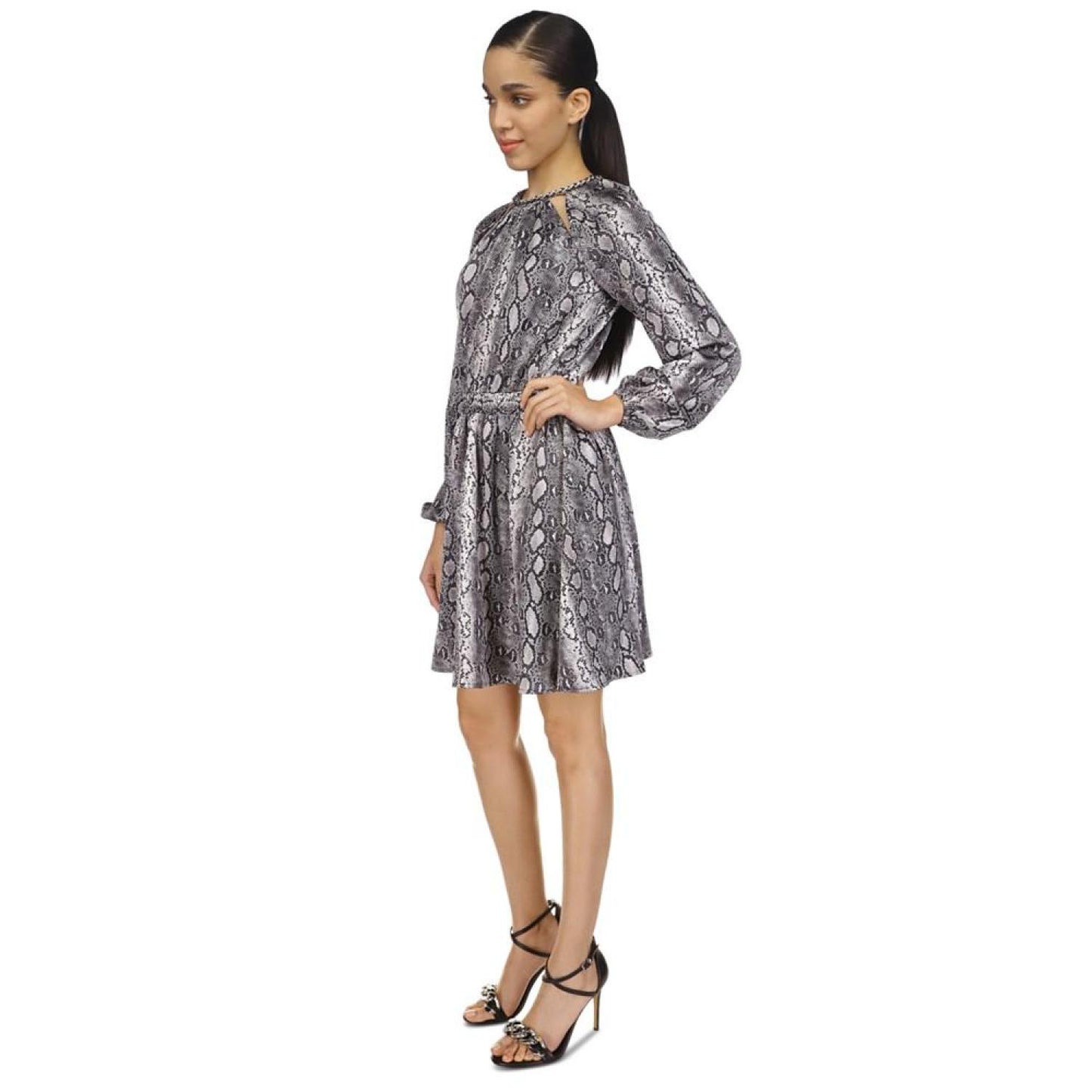 Women's Adder Snake-Print Chain-Neck Dress, Regular & Petite