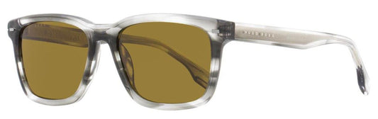 Hugo Boss Men's Rectangular Sunglasses B1318S PZH70 Striped Gray 55mm