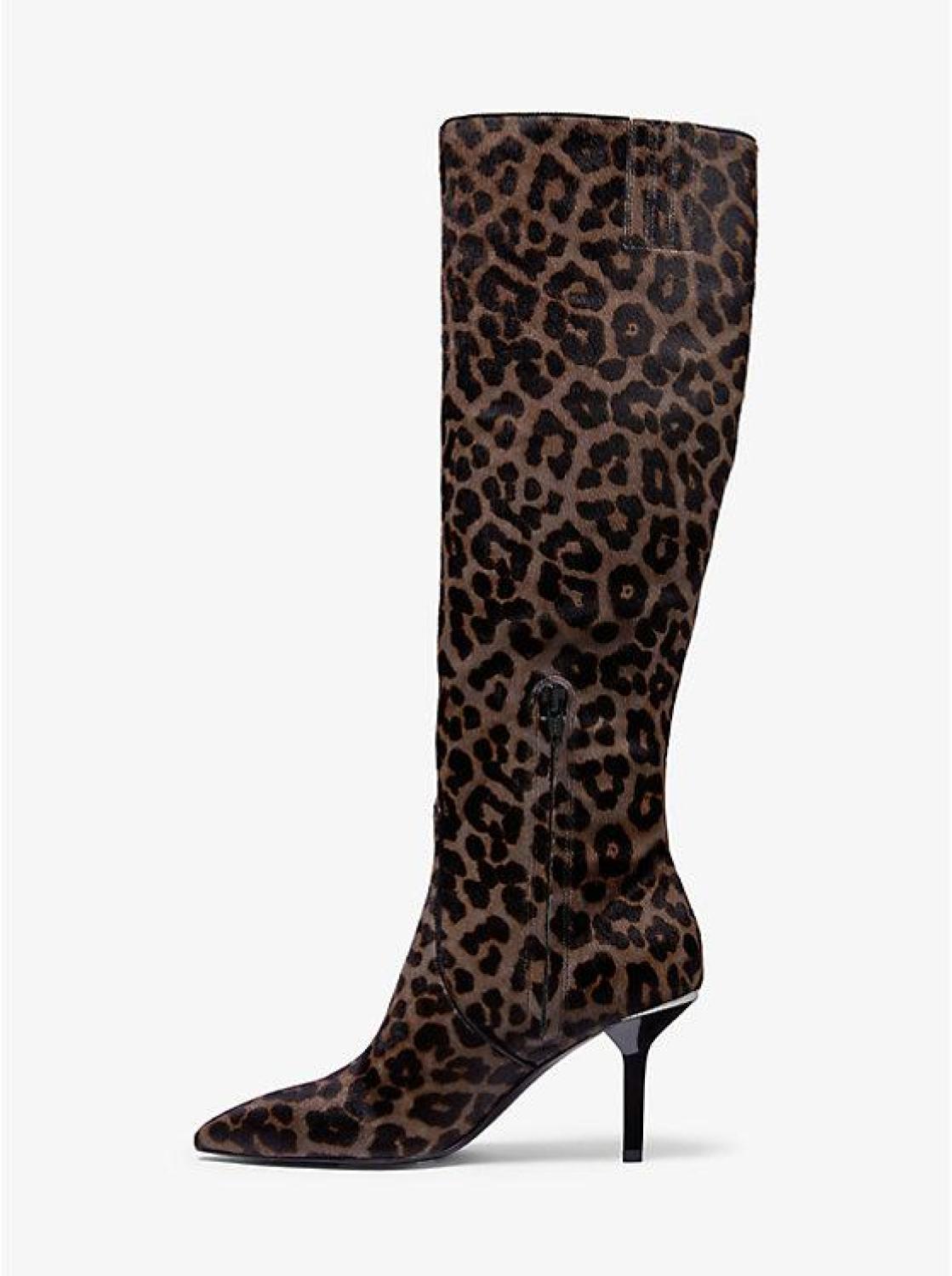 Katerina Leopard Calf Hair Knee-High Boot