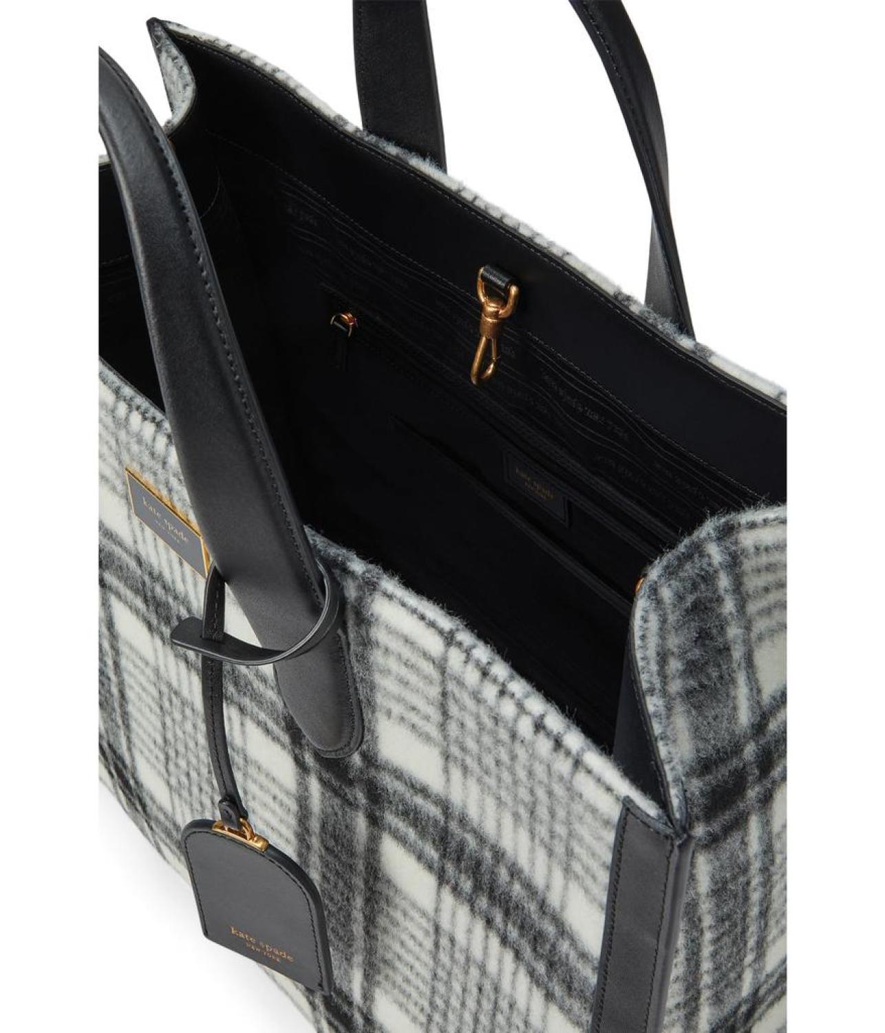 Manhattan Studio Plaid Fabric Large Tote