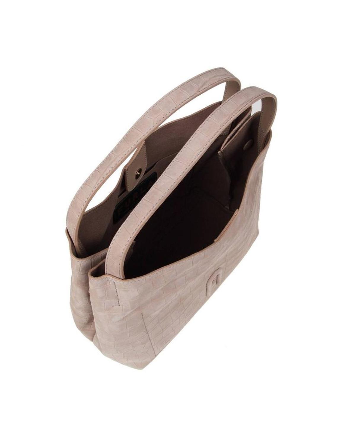 Furla Logo Plaque Embossed Tote Bag