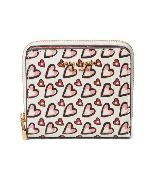 Morgan Valentines Heart Print Small Compact Wallet