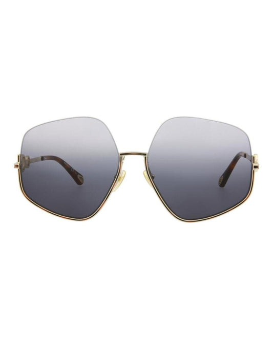 Chloe Square-Frame Metal Sunglasses